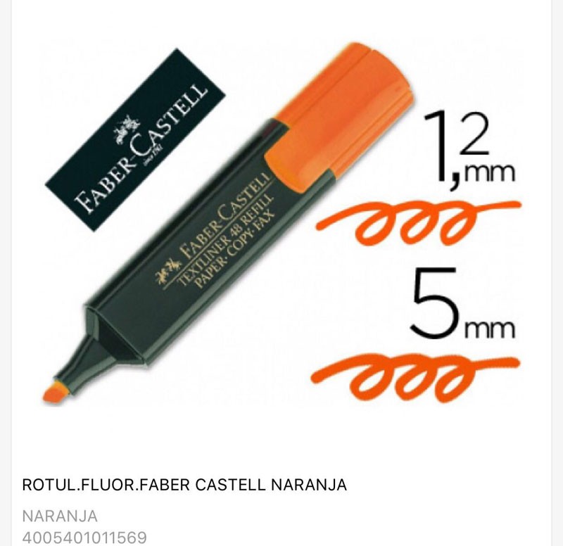 FLUORESCENTES FABER-CASTELL naranja
