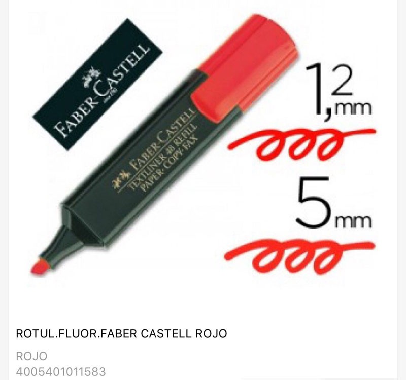 FLUORESCENTES FABER-CASTELL rojo