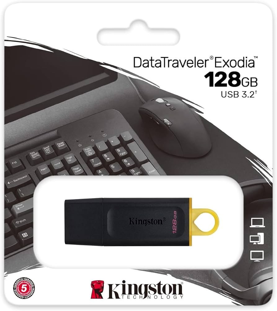 Kingston DataTraveler Exodia - Unidad Flash USB 3.2, 64GB, Gen 1, con capuchón protector y llavero en múltiples colores