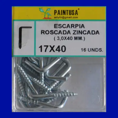 ESCARPIA ROSCADA ZINCADA 17X40
