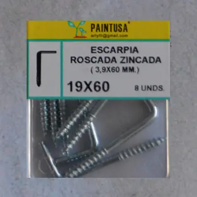 ESCARPIA ROSCADA ZINCADA 19X60
