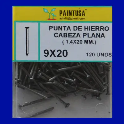 PUNTA HIERRO CABEZA PLANA 9X20