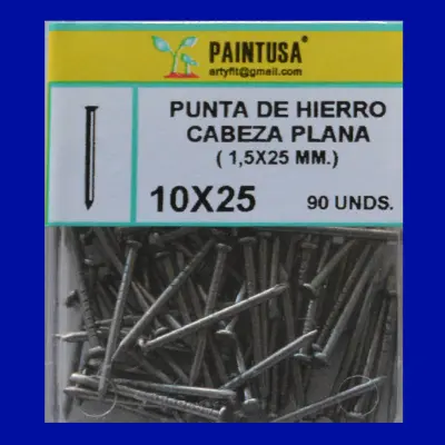 PUNTA HIERRO CABEZA PLANA 10X25