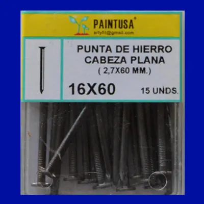 PUNTA HIERRO CABEZA PLANA 16X60