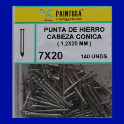 PUNTA HIERRO CABEZA CONICA 7X20