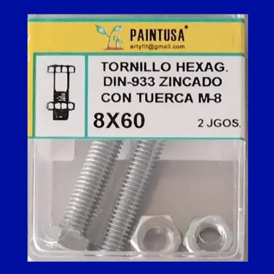 TORN.DIN-933 C/TUERCA 8X60