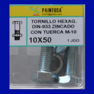 TORN.DIN-933 C/TUERCA 10X50