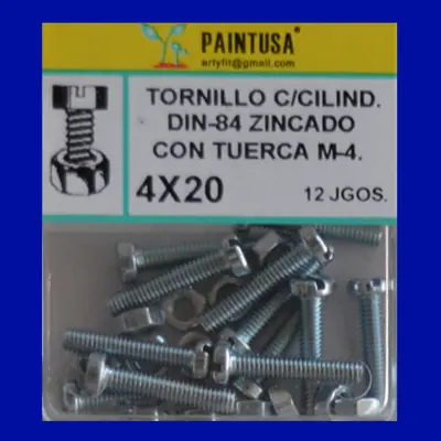 TORN.DIN-84 C/TUERCA 4X20