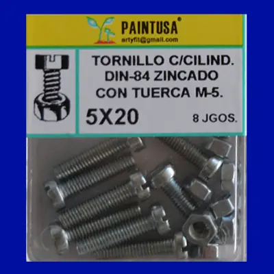 TORN.DIN-84 C/TUERCA 5X20
