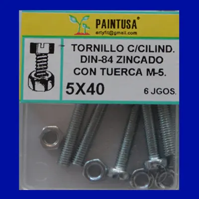 TORN.DIN-84 C/TUERCA 5X40