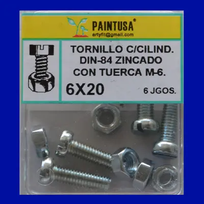 TORN.DIN-84 C/TUERCA 6X20